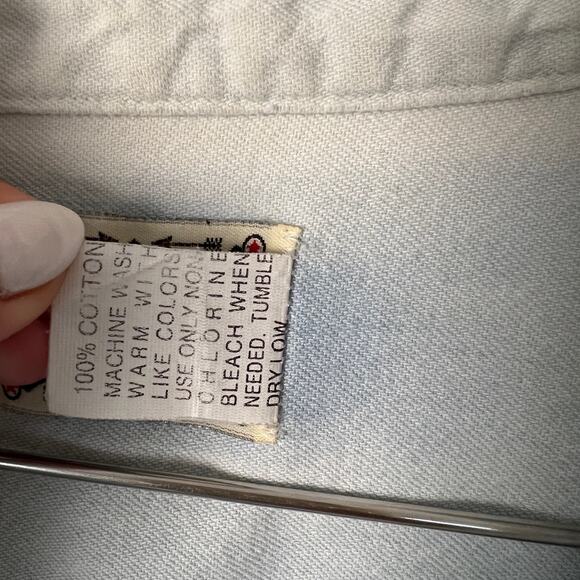 Vintage 90's JAMMIN 92.3 Button Down Chambray Shirt USA Made Size XL - Picture 8 of 12